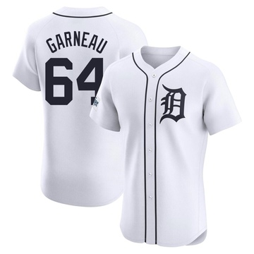 Dustin Garneau Men's Elite Detroit Tigers White Home Patch Jersey