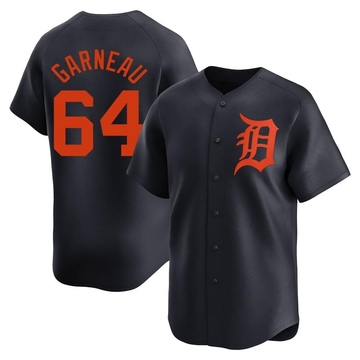 Dustin Garneau Men's Limited Detroit Tigers Navy Alternate Jersey