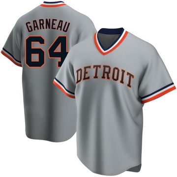 Dustin Garneau Men's Replica Detroit Tigers Gray Road Cooperstown Collection Jersey