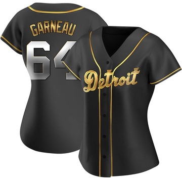 Dustin Garneau Women's Replica Detroit Tigers Black Golden Alternate Jersey