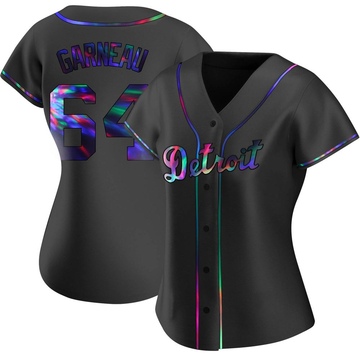 Dustin Garneau Women's Replica Detroit Tigers Black Holographic Alternate Jersey