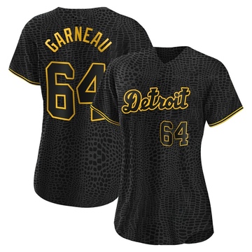 Dustin Garneau Women's Replica Detroit Tigers Black Snake Skin City Jersey