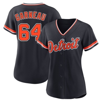 Dustin Garneau Women's Replica Detroit Tigers Navy Alternate 2nd Jersey