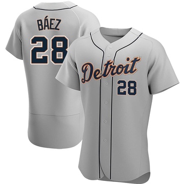 Javier Baez Men's Authentic Detroit Tigers Gray Road Jersey