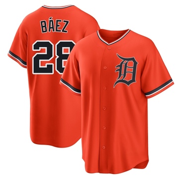 Javier Baez Men's Replica Detroit Tigers Orange Alternate Jersey