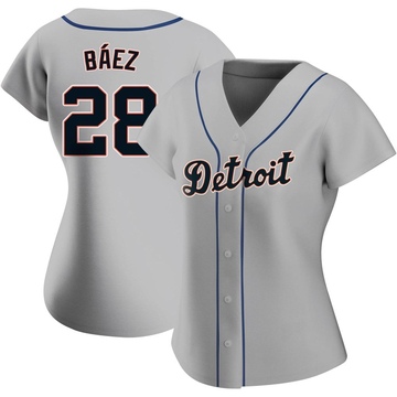 Javier Baez Women's Authentic Detroit Tigers Gray Road Jersey