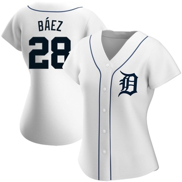 Javier Baez Women's Authentic Detroit Tigers White Home Jersey