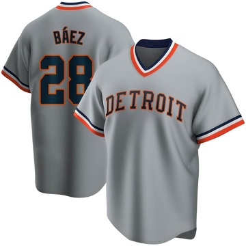 Javier Baez Youth Detroit Tigers Gray Road Cooperstown Collection Jersey