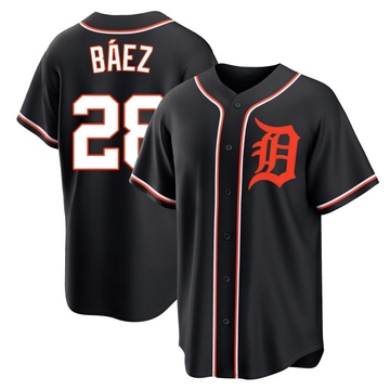 Javier Baez Youth Replica Detroit Tigers Black Fashion Out Jersey