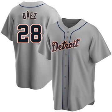Javier Baez Youth Replica Detroit Tigers Gray Road Jersey