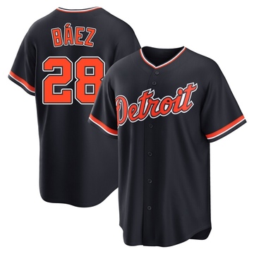 Javier Baez Youth Replica Detroit Tigers Navy Alternate 2nd Jersey