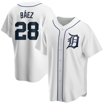 Javier Baez Youth Replica Detroit Tigers White Home Jersey