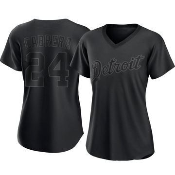 Miguel Cabrera Women's Authentic Detroit Tigers Black Pitch Fashion Jersey