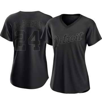 Miguel Cabrera Women's Replica Detroit Tigers Black Pitch Fashion Jersey