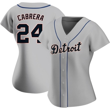 Miguel Cabrera Women's Replica Detroit Tigers Gray Road Jersey