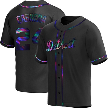 Miguel Cabrera Youth Replica Detroit Tigers Black Holographic Alternate Jersey