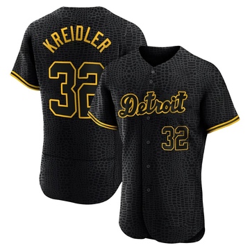 Ryan Kreidler Men's Authentic Detroit Tigers Black Snake Skin City Jersey