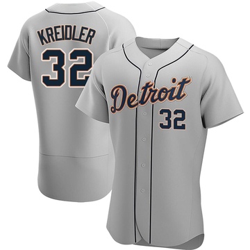 Ryan Kreidler Men's Authentic Detroit Tigers Gray Road Jersey