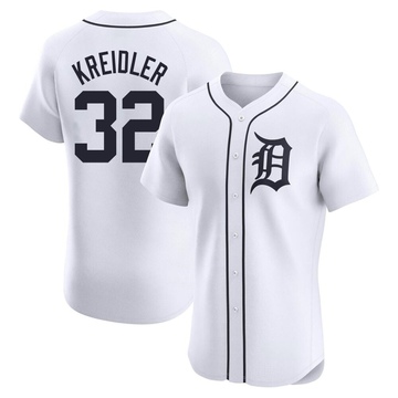 Ryan Kreidler Men's Elite Detroit Tigers White Home Jersey