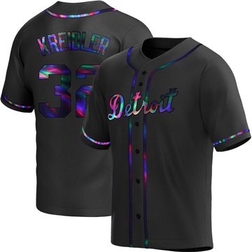 Ryan Kreidler Men's Replica Detroit Tigers Black Holographic Alternate Jersey