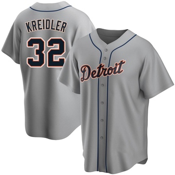 Ryan Kreidler Men's Replica Detroit Tigers Gray Road Jersey
