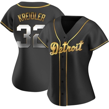 Ryan Kreidler Women's Replica Detroit Tigers Black Golden Alternate Jersey