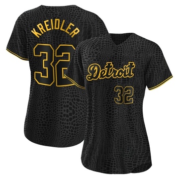 Ryan Kreidler Women's Replica Detroit Tigers Black Snake Skin City Jersey