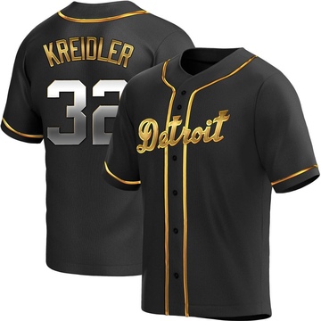 Ryan Kreidler Youth Replica Detroit Tigers Black Golden Alternate Jersey