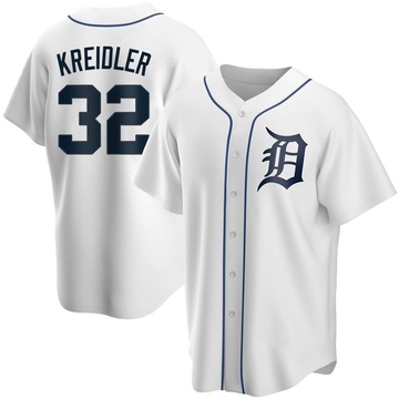 Ryan Kreidler Youth Replica Detroit Tigers White Home Jersey