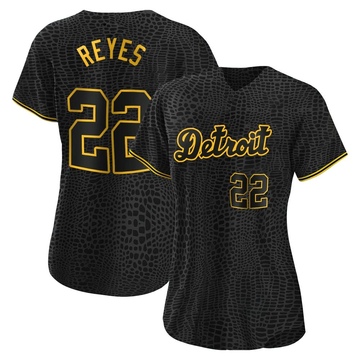 Victor Reyes Women's Replica Detroit Tigers Black Snake Skin City Jersey